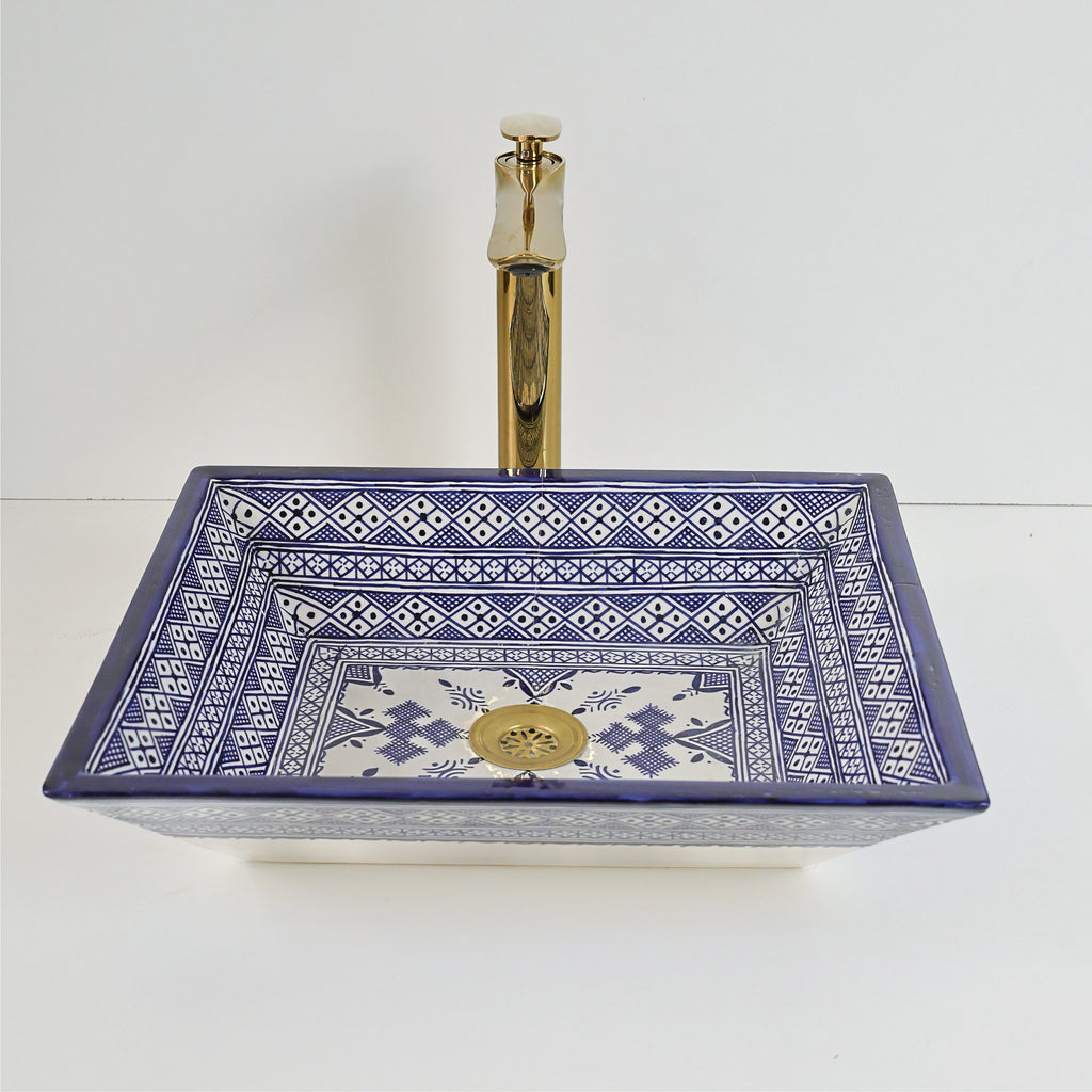 Vasque carrée bords fins en céramique italienne, disponible partout au Maroc.