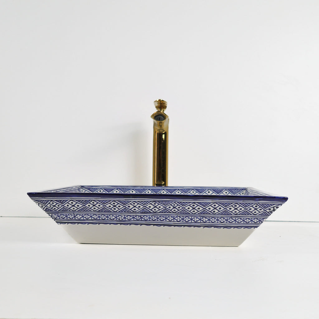 Vasque carrée bords fins en céramique italienne, disponible partout au Maroc.