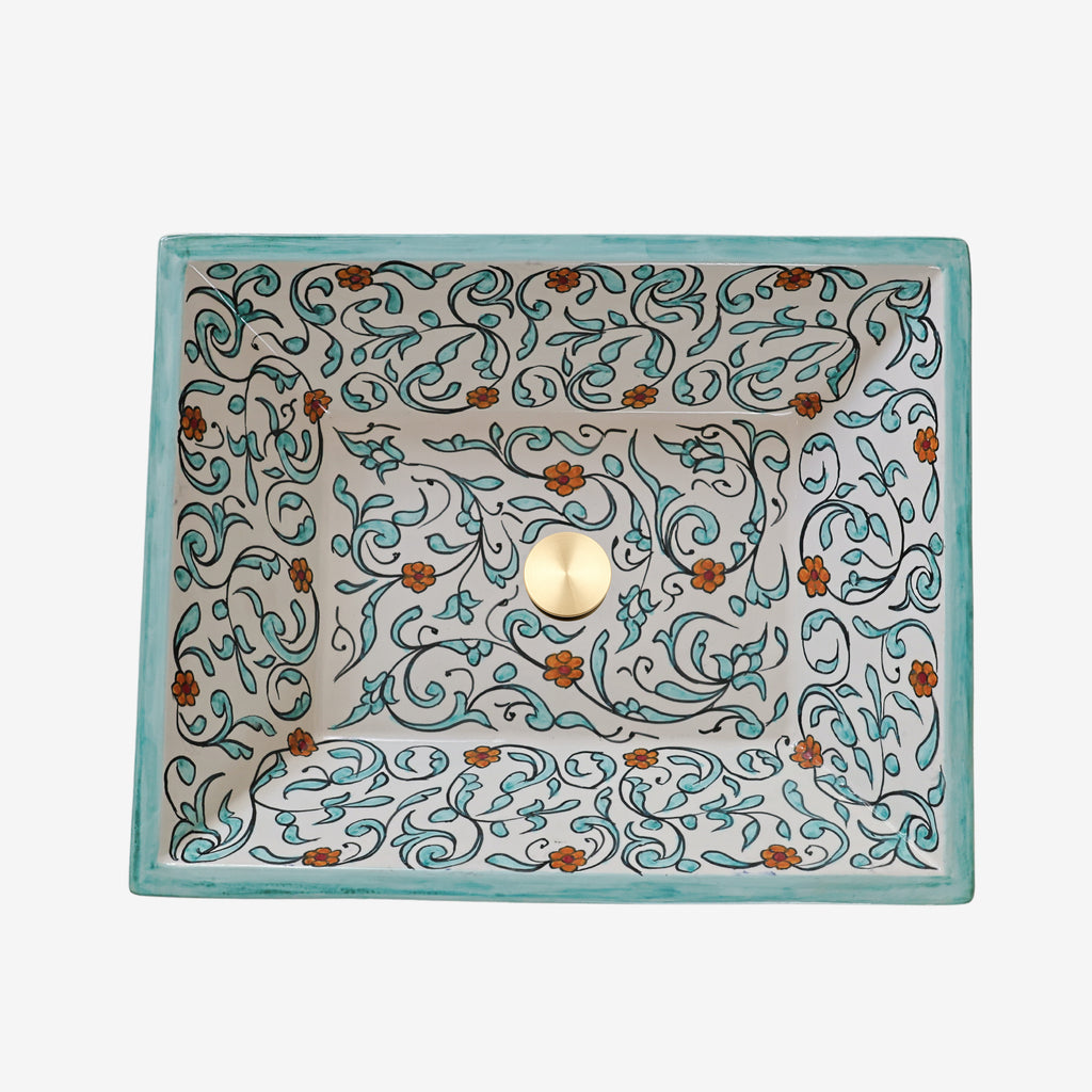 Vasque encastrée sous plan en marbre gris, style contemporain pour villa Rabat.